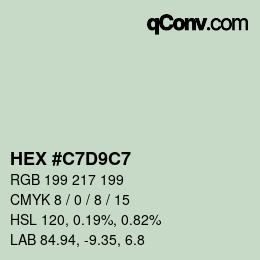 Color code: HEX #C7D9C7 | qconv.com