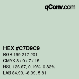 Color code: HEX #C7D9C9 | qconv.com