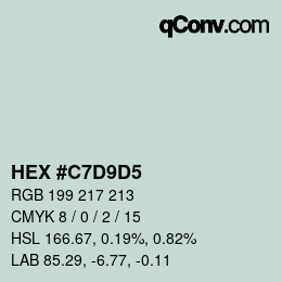 Color code: HEX #C7D9D5 | qconv.com