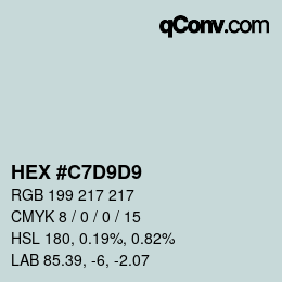 Color code: HEX #C7D9D9 | qconv.com
