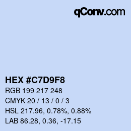 Farbcode: HEX #C7D9F8 | qconv.com