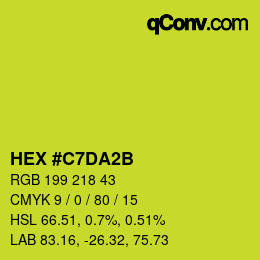 颜色代码: HEX #C7DA2B | qconv.com