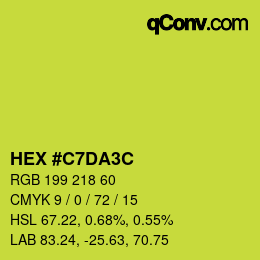 Color code: HEX #C7DA3C | qconv.com