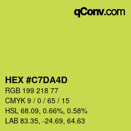 カラーコード: HEX #C7DA4D | qconv.com