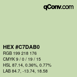 Color code: HEX #C7DAB0 | qconv.com