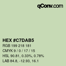 カラーコード: HEX #C7DAB5 | qconv.com