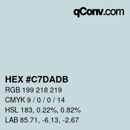 颜色代码: HEX #C7DADB | qconv.com