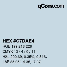 カラーコード: HEX #C7DAE4 | qconv.com