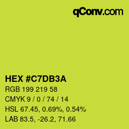 Color code: HEX #C7DB3A | qconv.com