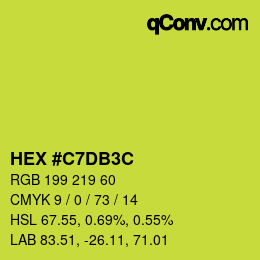 Farbcode: HEX #C7DB3C | qconv.com