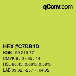 颜色代码: HEX #C7DB4D | qconv.com
