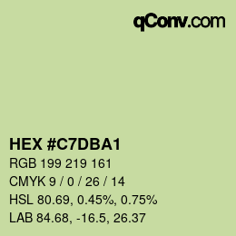 カラーコード: HEX #C7DBA1 | qconv.com
