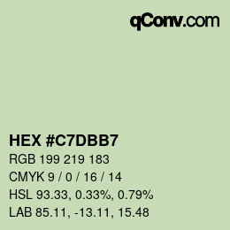 Color code: HEX #C7DBB7 | qconv.com