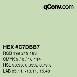 カラーコード: HEX #C7DBB7 | qconv.com