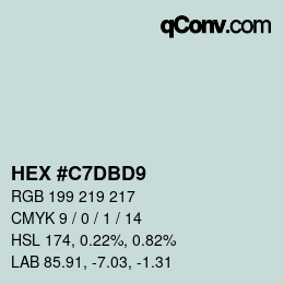 Color code: HEX #C7DBD9 | qconv.com