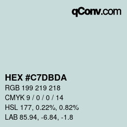 Farbcode: HEX #C7DBDA | qconv.com