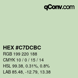 Farbcode: HEX #C7DCBC | qconv.com