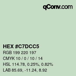 カラーコード: HEX #C7DCC5 | qconv.com