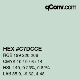 Color code: HEX #C7DCCE | qconv.com