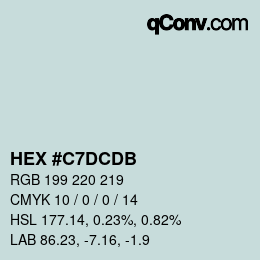 Color code: HEX #C7DCDB | qconv.com