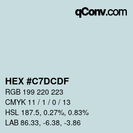 Color code: HEX #C7DCDF | qconv.com