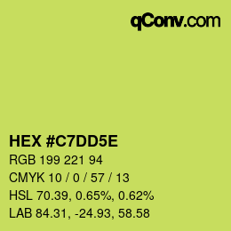 カラーコード: HEX #C7DD5E | qconv.com