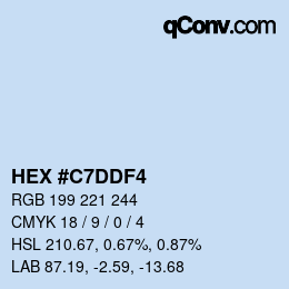 颜色代码: HEX #C7DDF4 | qconv.com