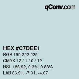 Color code: HEX #C7DEE1 | qconv.com