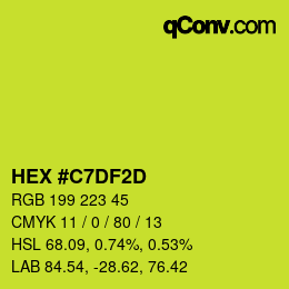 カラーコード: HEX #C7DF2D | qconv.com