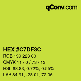 カラーコード: HEX #C7DF3C | qconv.com