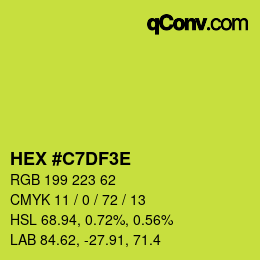Code couleur: HEX #C7DF3E | qconv.com