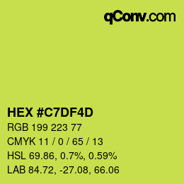 カラーコード: HEX #C7DF4D | qconv.com