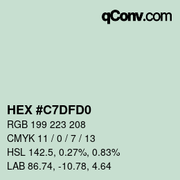 Color code: HEX #C7DFD0 | qconv.com