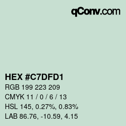 カラーコード: HEX #C7DFD1 | qconv.com