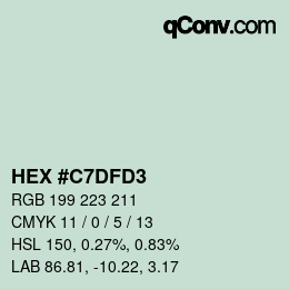 Color code: HEX #C7DFD3 | qconv.com