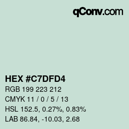 Color code: HEX #C7DFD4 | qconv.com