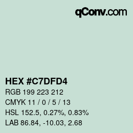 Farbcode: HEX #C7DFD4 | qconv.com