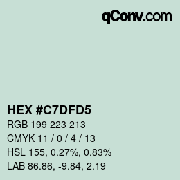 Color code: HEX #C7DFD5 | qconv.com