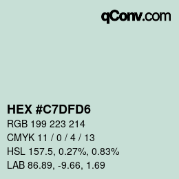 Color code: HEX #C7DFD6 | qconv.com