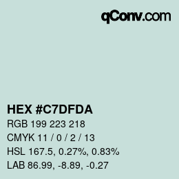 Color code: HEX #C7DFDA | qconv.com