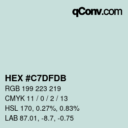Color code: HEX #C7DFDB | qconv.com