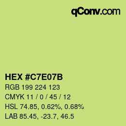 Color code: HEX #C7E07B | qconv.com