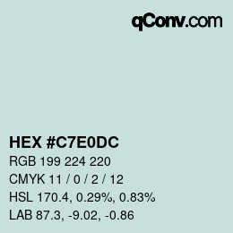 Color code: HEX #C7E0DC | qconv.com