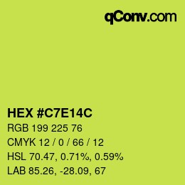 Color code: HEX #C7E14C | qconv.com