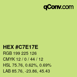 Color code: HEX #C7E17E | qconv.com