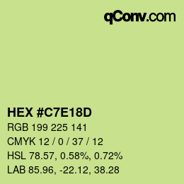 Color code: HEX #C7E18D | qconv.com
