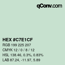 Color code: HEX #C7E1CF | qconv.com