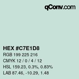 颜色代码: HEX #C7E1D8 | qconv.com