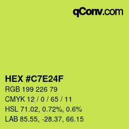 Color code: HEX #C7E24F | qconv.com