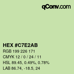 Color code: HEX #C7E2AB | qconv.com